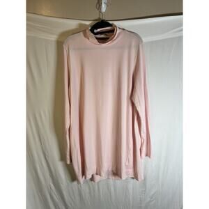 J. JILL size L Luxe Supima Everyday Turtleneck Tunic Pastel Pink Lagenlook EUC
